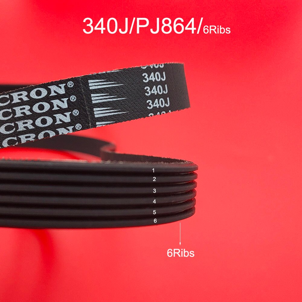 1PCS ACRON V-Belt Treadmill belt drive belt 340J/PJ864 6 Ribs Rubber multi groove belt multi wedge treadmill motor bike fitness